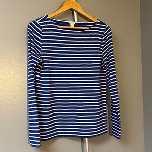 J Crew Striped Long Sleeve Crew Neck Top